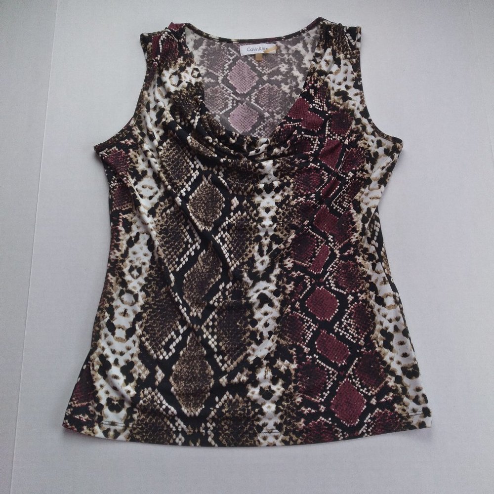 Calvin Klein Snakeskin Print Sleeveless Top